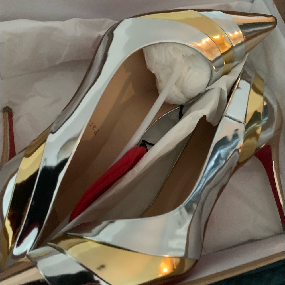 Christian Louboutin Gold/Silver Heels 39.5